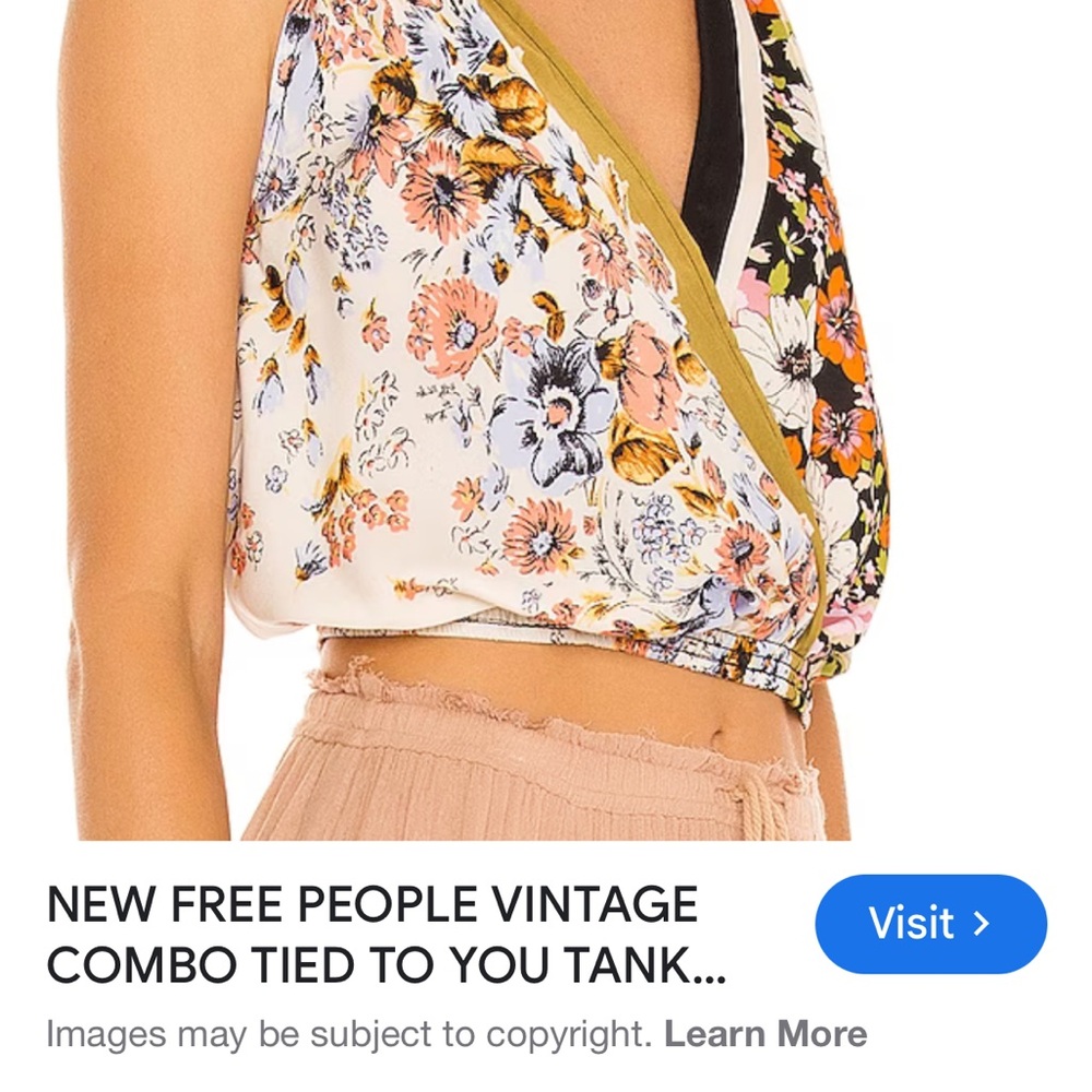 Free People Floral Wrap Tank Top - perfect condition!